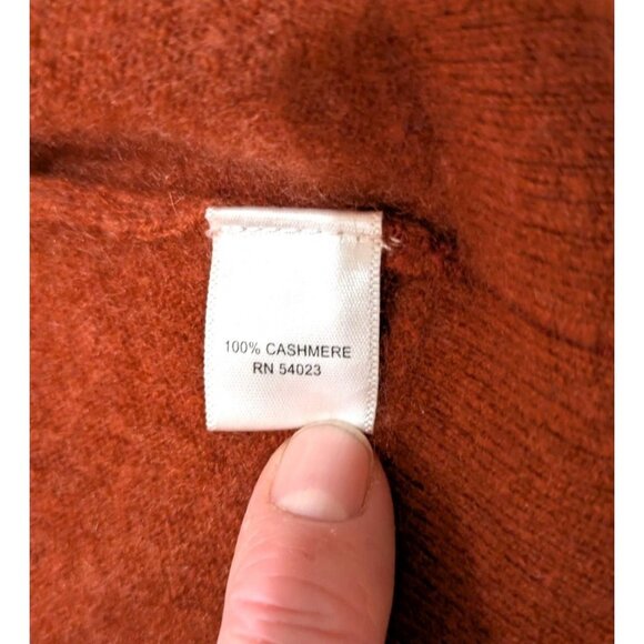Banana Republic Women 100% Cashmere Shawl Collar Cardigan Medium Showgirl Orange - Picture 3 of 11